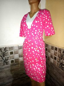🔥Buy 1, Get 2 Free🔥 Pink Polka Dot Wrap Dress