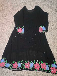 Elegant Black Floral Gown