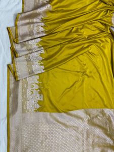 Yellow Silk Saree with Intricate Border