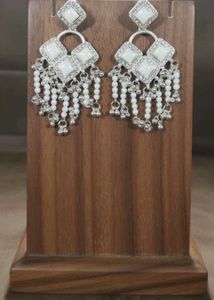 Elegant Silver-Tone Dangle Earrings