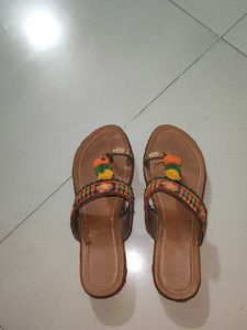 Embroidered Flat Sandals