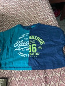 Split Color Graphic Tee
