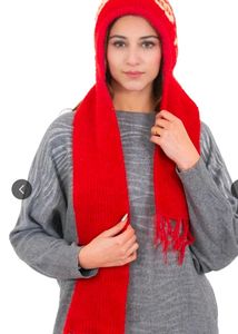 Cozy Red Hooded Scarf Set
