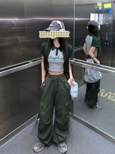 Green Ribbed Crop Top