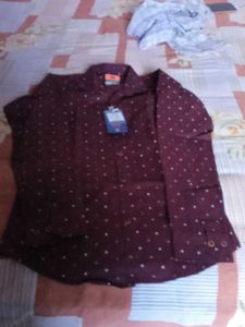 Men's Maroon Printed Shirt