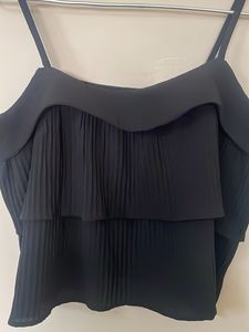 Chic Black Ruffled Top