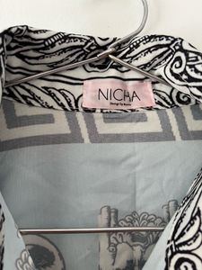 Unique Graphic Print Button-Up Shirt