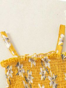 ⁠♡ Beach girl yellow floral top with shrug ♡