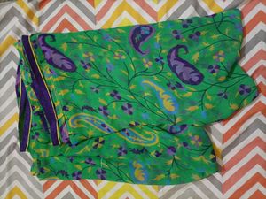 Stunning Green Chiffon Saree with Blouse