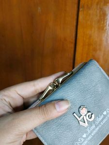 Grey leather wallet with Love design ♥️😍