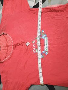 Cute Coral T-Shirt with Floral Design