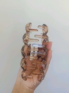 Brown Bubble Hair Claw Clip