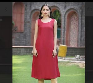 Elegant Red Kurta with Gold Print