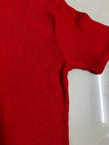 V-neck Red Top
