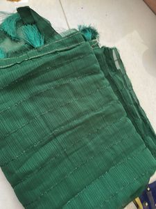 Elegant Emerald Green saree with Tassels and blous