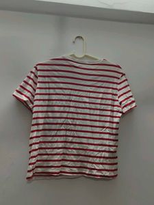 ZARA Classic Red &amp; White Striped T-Shirt