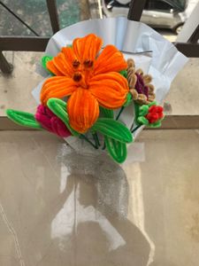 5 set of flower bouquet made from pipe cleaner