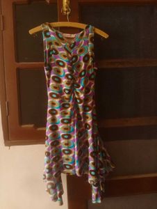 Retro Geometric Print Sleeveless Dress