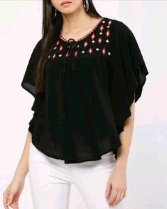 Embroidered White Tunic Top