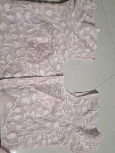 Elegant Pink Embroidered Saree
