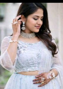 Elegant Sky Blue Lehenga Set
