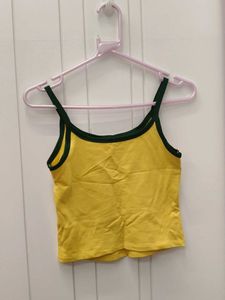 Yellow Brasil South America Crop Top