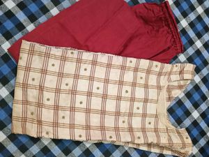 Maroon Checked Kurta with pant 🎀