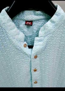 Light Blue Sequined Kurta