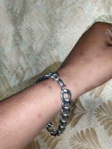 Chunky Silver Chain Bracelet for Man
