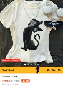 Cute Black Cat Graphic T-Shirt