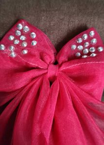 Sparkling Pink Bow Hair Clip