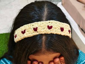 Handmade Crochet Heart Headband 😍