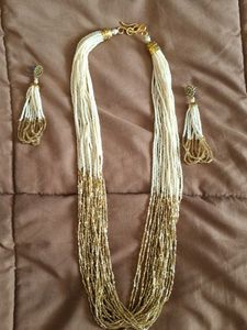 Elegant Beaded Necklace & Earrings Set
