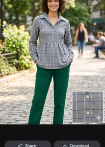 Chic Plaid Tunic Top and pants