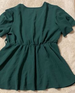 Emerald Green Flutter Sleeve Top