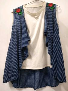 Rose Patchwork Sleeveless Vest