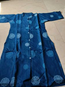 New Blue Floral Print Kurta