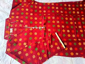Maroon Polka Dot Kurta
