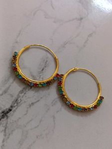 Combo Of Two Pairs Hoop Earrings with Colorful