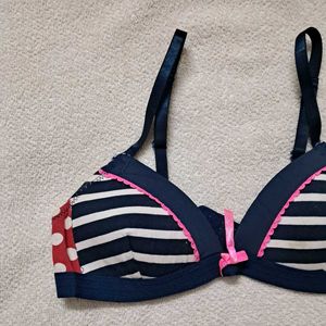 Y2k Vintage Striped &amp; Polka Dot Bra