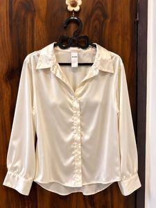 Satin Button-Up Shirt