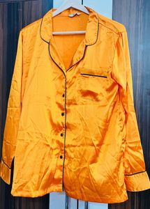 Satin Pajama Set - Orange