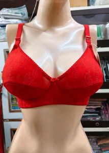 Red Lace Floret Bra