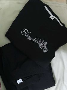 Black Blessed T-Shirt &amp; Pants Set