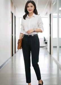 Striped  Casual Pants