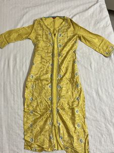 Yellow Embroidered Kurta