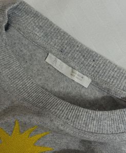 ZARA cropped embroidered Tshirt