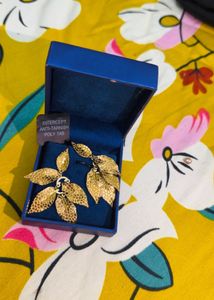 Gold Leaf Statement Earrings
