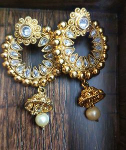 Elegant Gold Jhumka Earrings