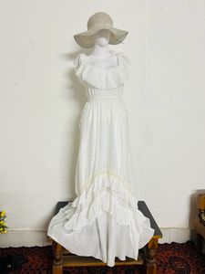 *transparent* White Ruffle Maxi